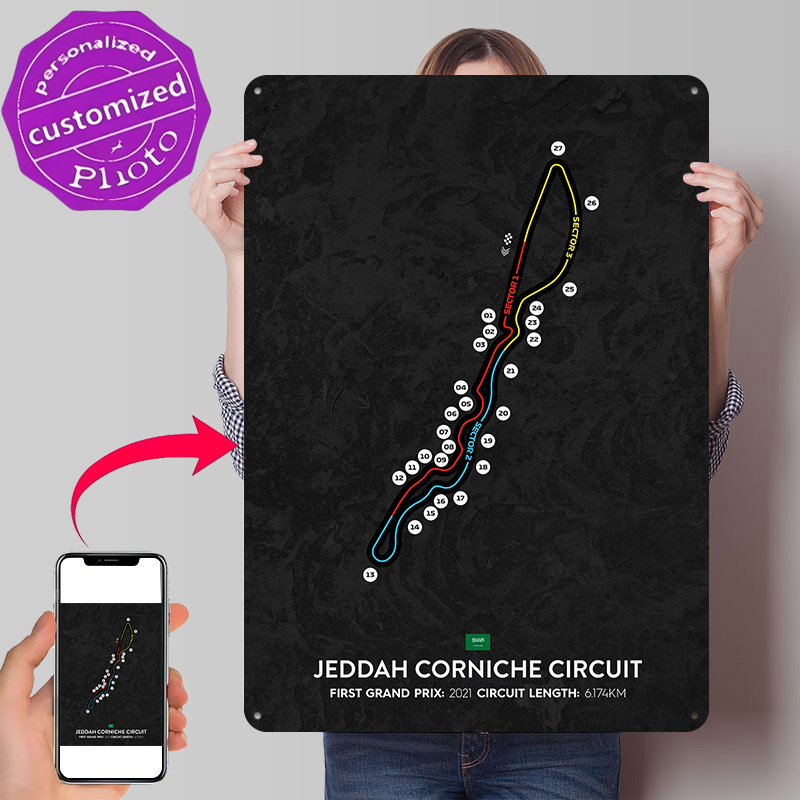 Home Decor Jeddah - 제다 서킷 3D 프린팅 질감 포스터