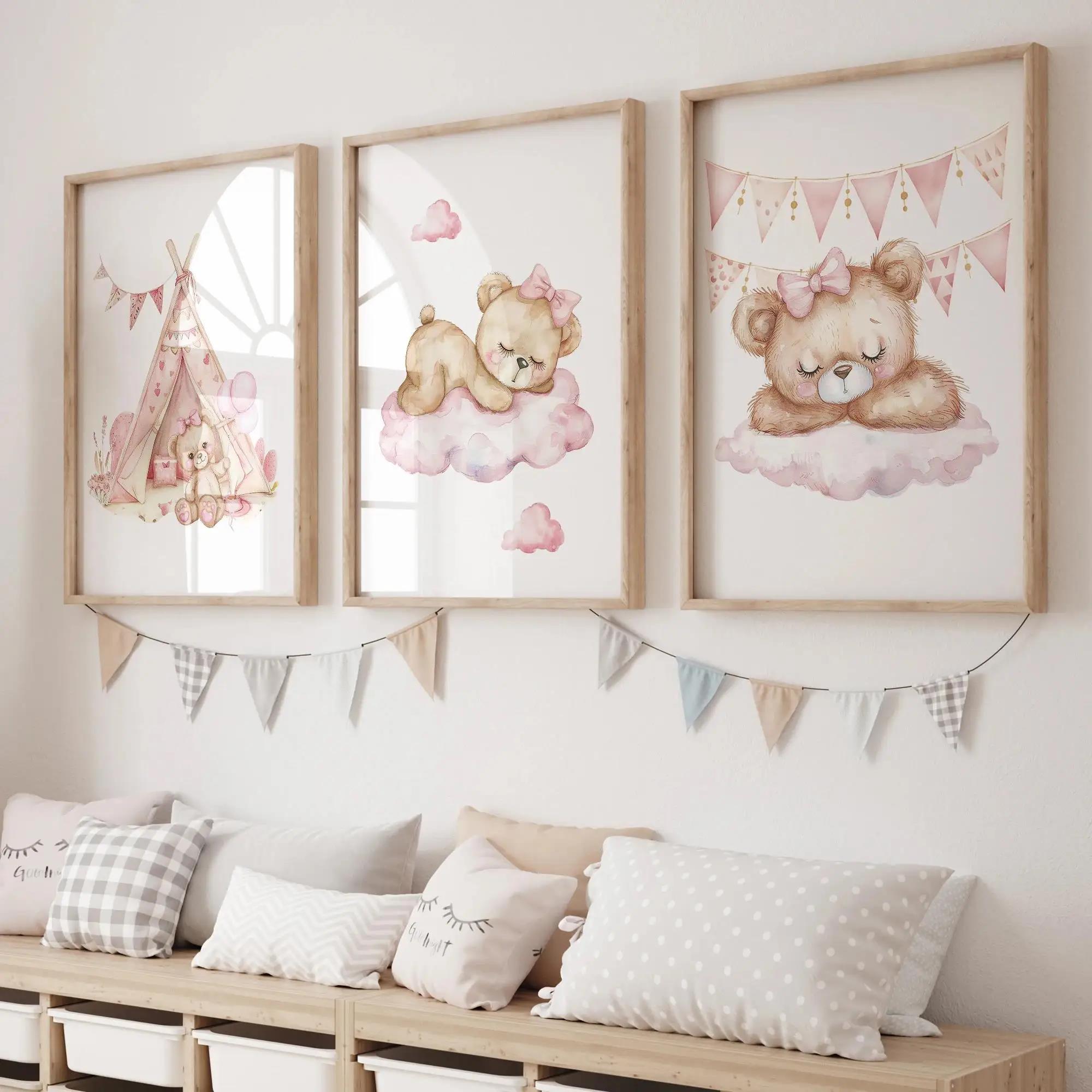 Home Decor Foto - 핑크 드림 베어 회전 목마 텐트