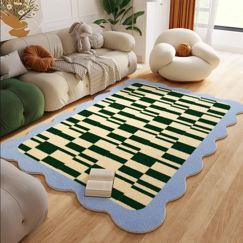 Home Decor Ig - 거실 침실용 현대적인 격자무늬 카펫 푹신한
