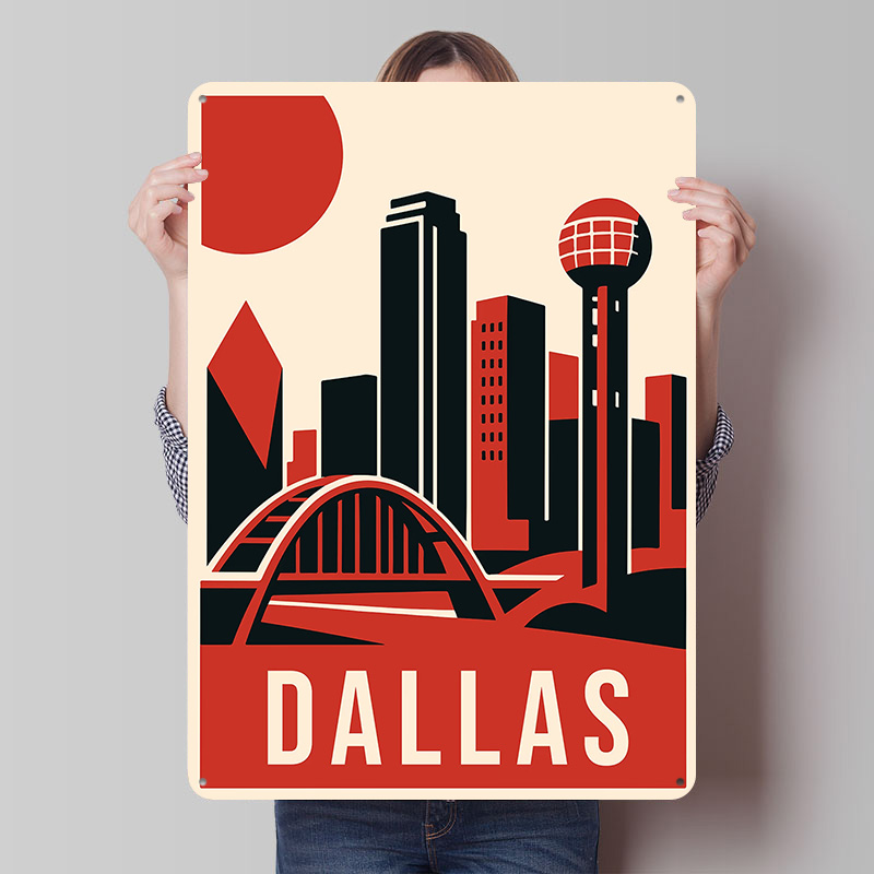Home Decor Dallas - 댈러스 빈티지 여행 프린트 포스터 맞춤형