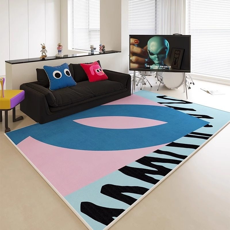 Home Decor Ig - 추상적인 컬러 블록 프린트 거실 카펫