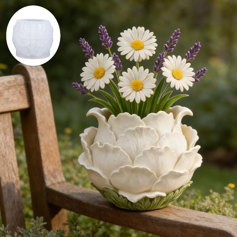 Home Decor Etsy - 3D 수제 작약 꽃 화분 실리콘