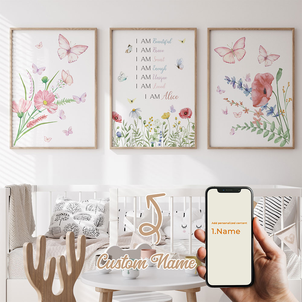 Home Decor Flowers - 3pcs 개인화 된 사용자 정의 이름