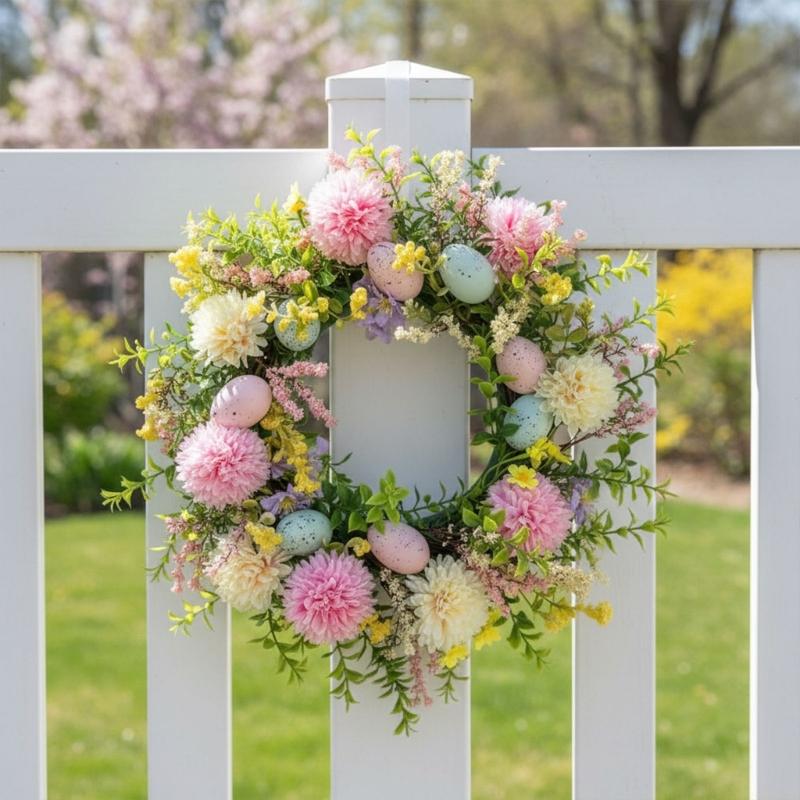 Home Decor Garland - QX2E 부활절 장식 화환 우아한 다채로운