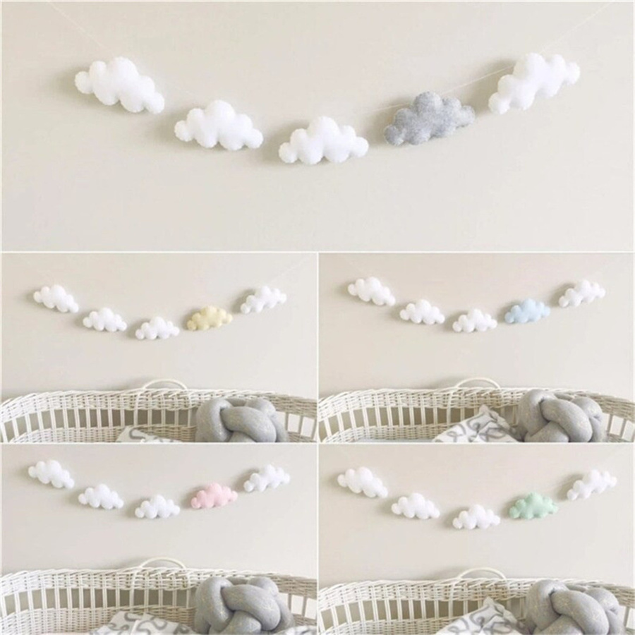 Home Decor Garland - 북유럽 펠트 구름 Garlands 문자열 벽