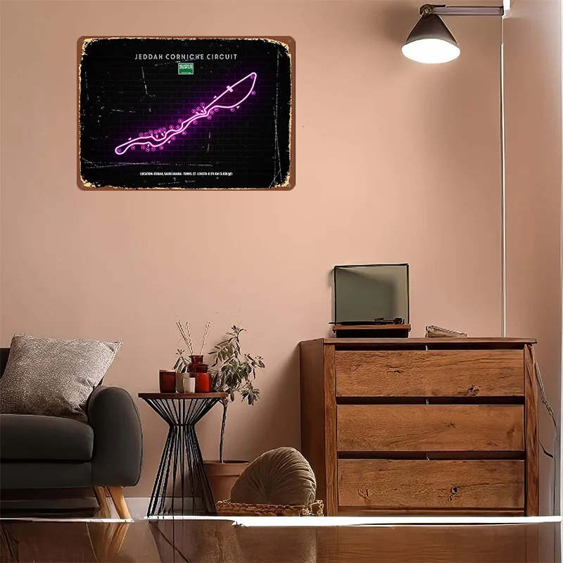 제다 코니쉬 서킷 3D 텍스처 금속 포스터 맞춤형 벽  - Home Decor Jeddah 리뷰 및 가격
