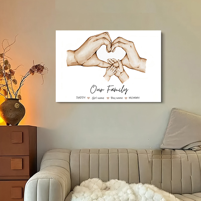 맞춤형 가족 이름 캔버스 그림 미니멀리스트 아트 프린트 - Home Decor Japandi 리뷰 및 가격