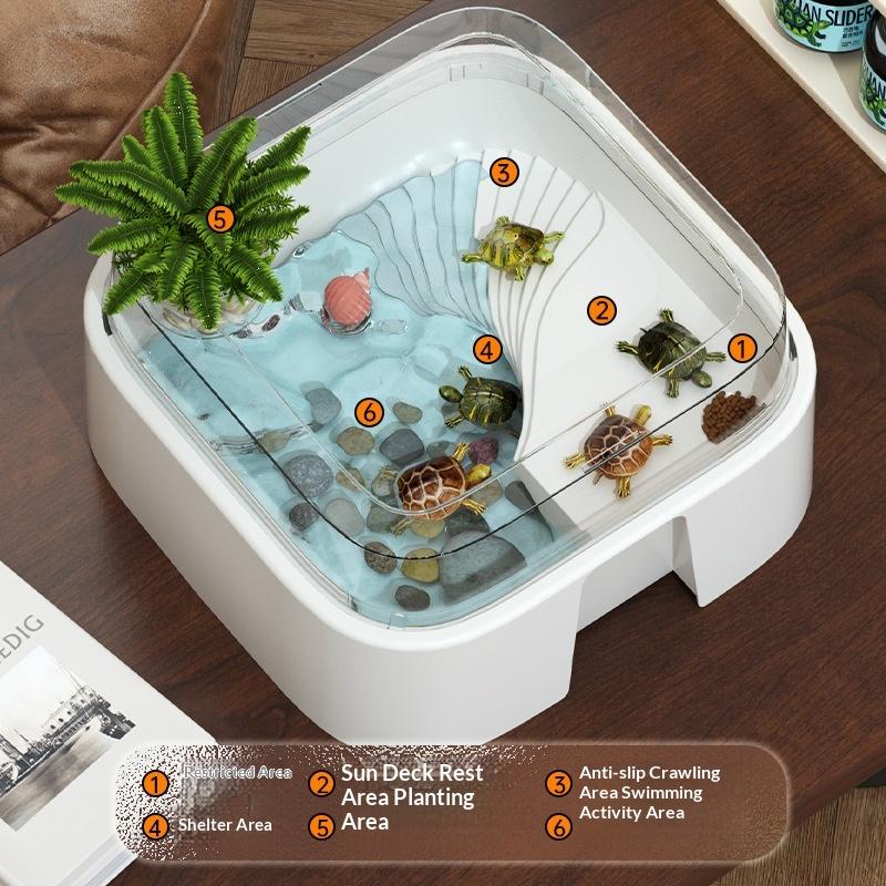 투명한 거북이 사육장, 햇빛 받는 플랫폼이 있는 데스크 - Home Decor Habitat 리뷰 및 가격