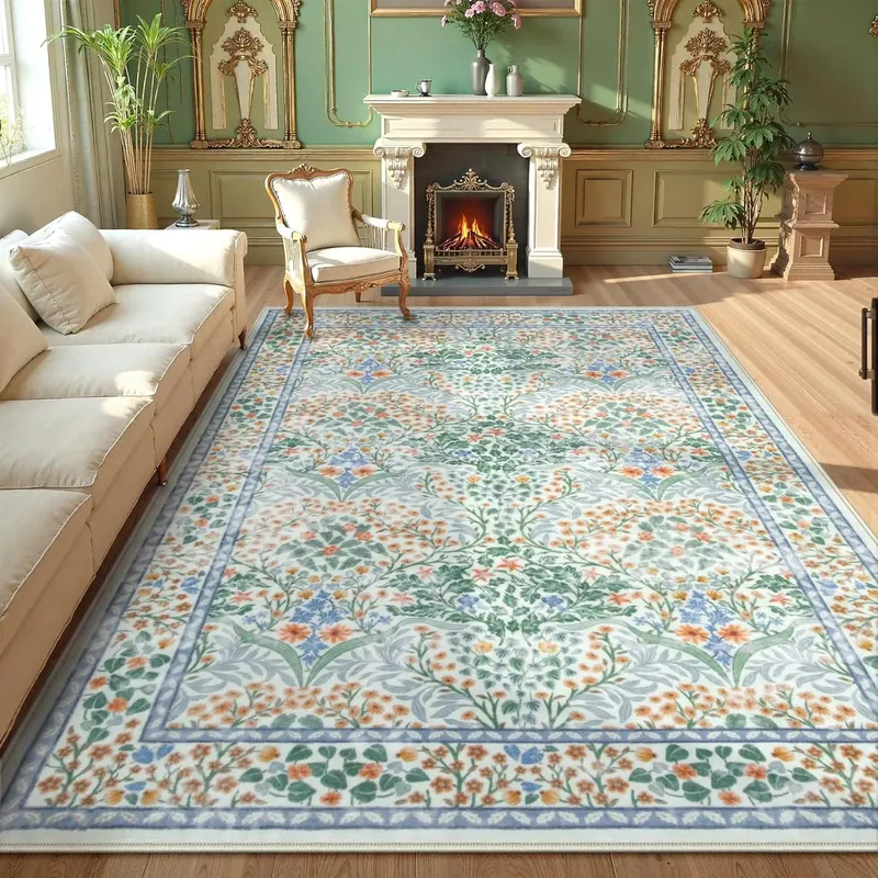 핑크 거실 카펫 대형 기계 세탁 가능 카펫 침실 침대  - Flooring Home Decor 리뷰 및 가격