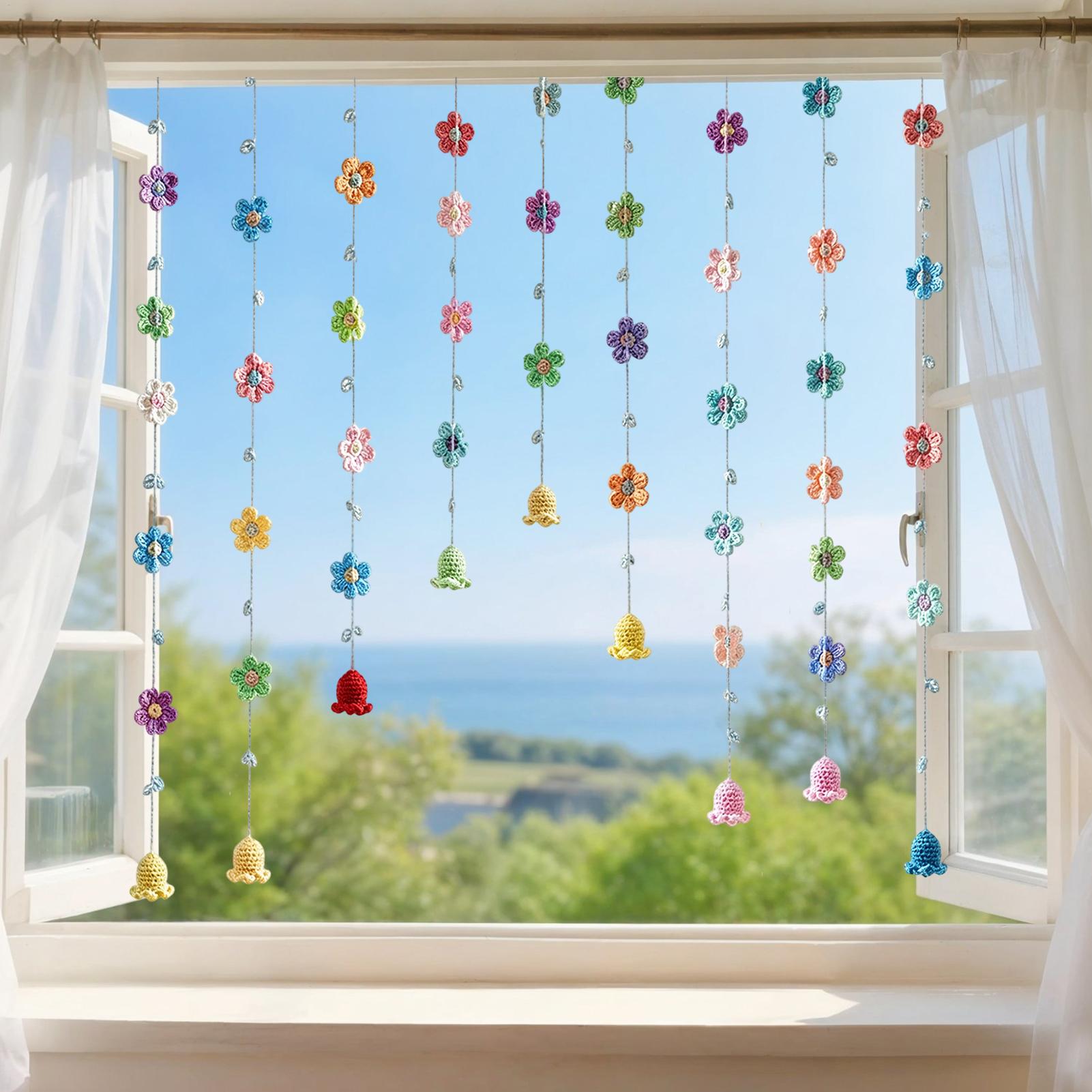 크로셰 가랜드 벽 장식 배경막, 봄 꽃무늬 배너, 가정 - Home Decor Garland 리뷰 및 가격