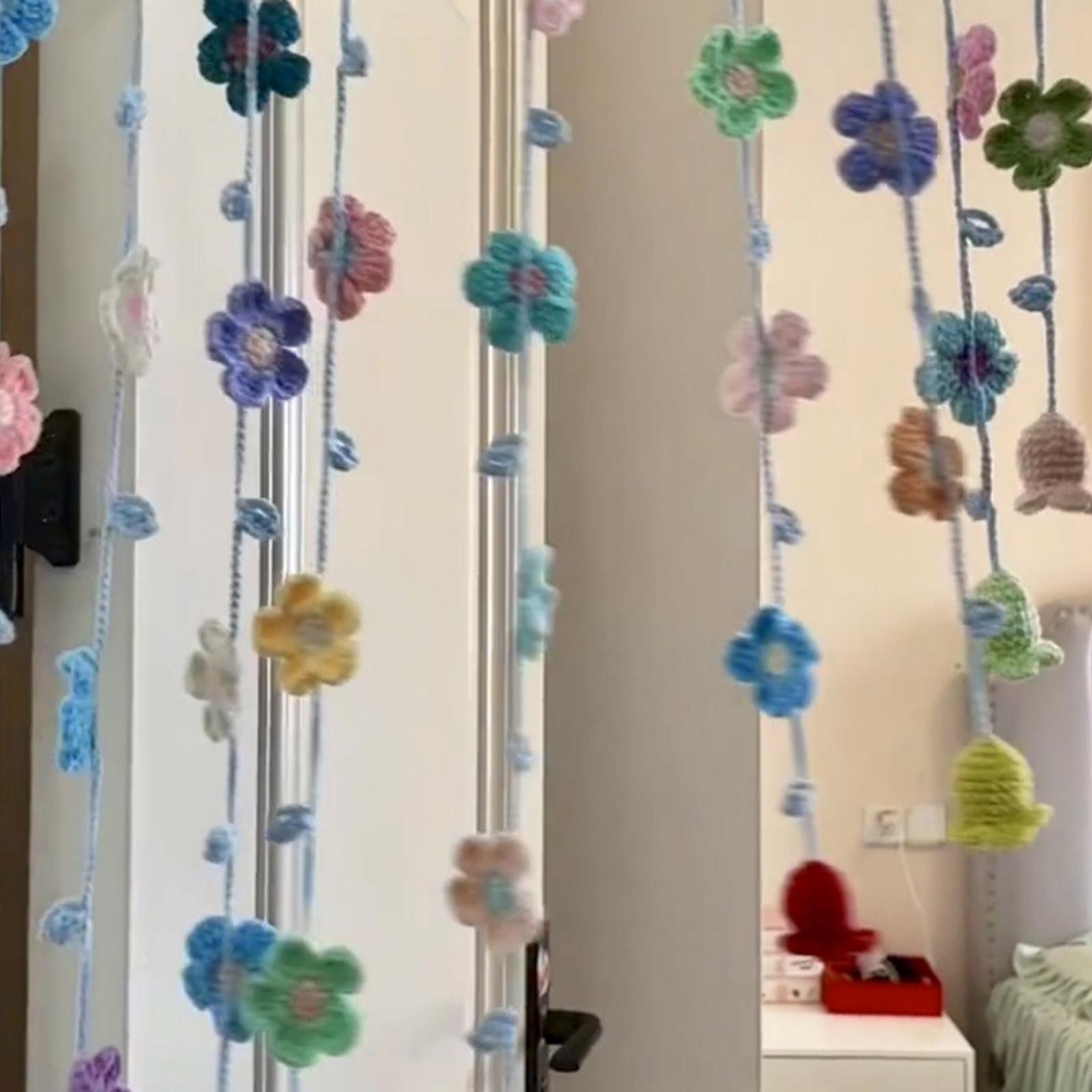 크로셰 가랜드 벽 장식 배경막, 봄 꽃무늬 배너, 가정 - Home Decor Garland 리뷰 및 가격