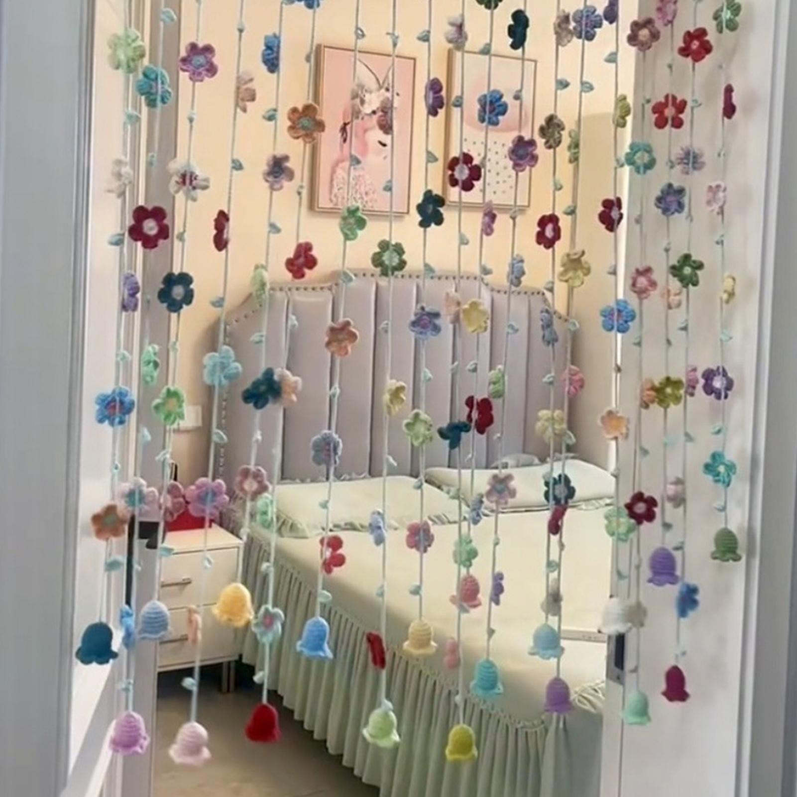 크로셰 가랜드 벽 장식 배경막, 봄 꽃무늬 배너, 가정 - Home Decor Garland 리뷰 및 가격