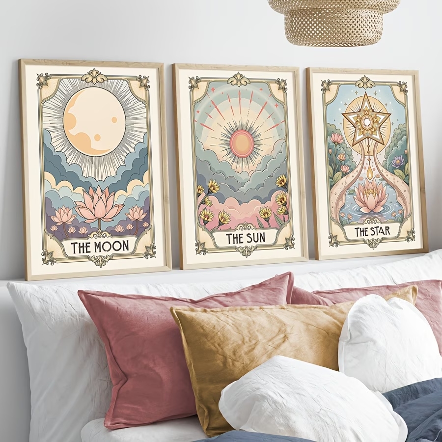 현대 보헤미안 타로 태양과 달 벽 아트 인쇄 캔버스 그 - Home Decor Foto 리뷰 및 가격