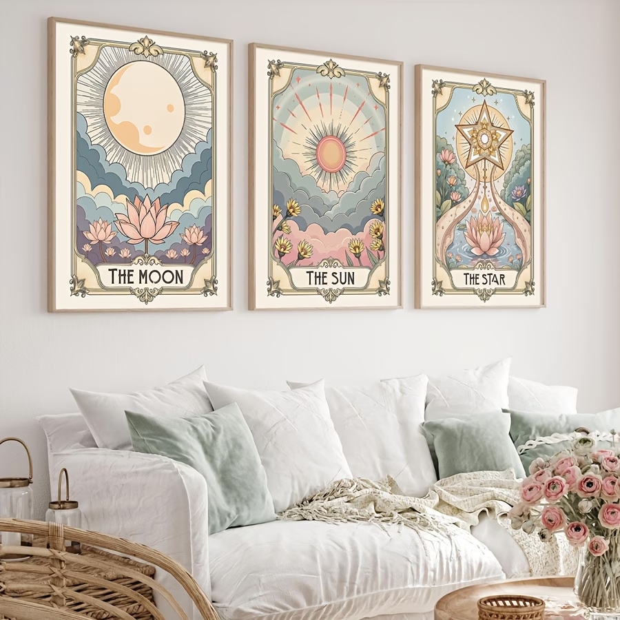 현대 보헤미안 타로 태양과 달 벽 아트 인쇄 캔버스 그 - Home Decor Foto 리뷰 및 가격