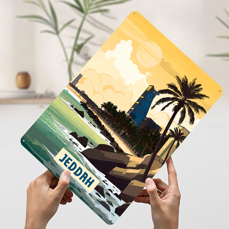 제다 포스터 맞춤형 빈티지 금속 간판 벽 장식 레트로  - Home Decor Jeddah 리뷰 및 가격