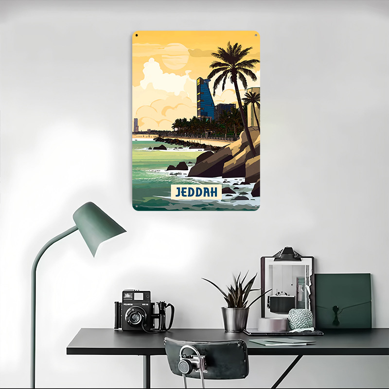 제다 포스터 맞춤형 빈티지 금속 간판 벽 장식 레트로  - Home Decor Jeddah 리뷰 및 가격