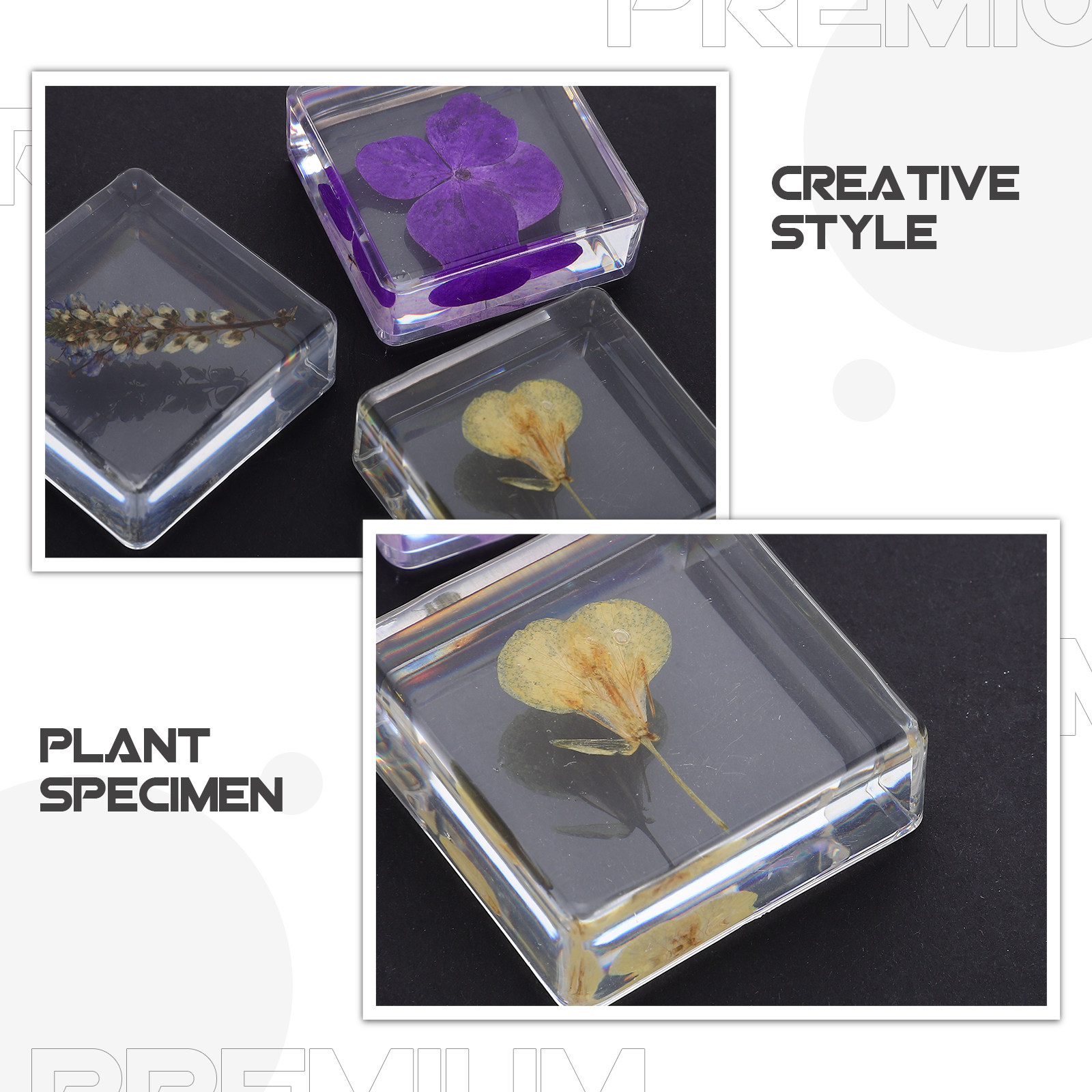 3Pcs 꽃 수지 표본 식물 다색 수지 블록 교육용 홈 - Home Decor Flowers 리뷰 및 가격