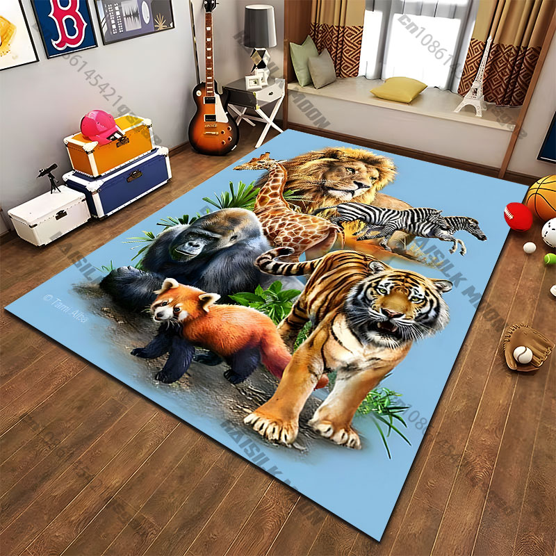 자연 서식지에 있는 야생 동물 카펫 요가 거실 장식 어 - Home Decor Habitat 리뷰 및 가격