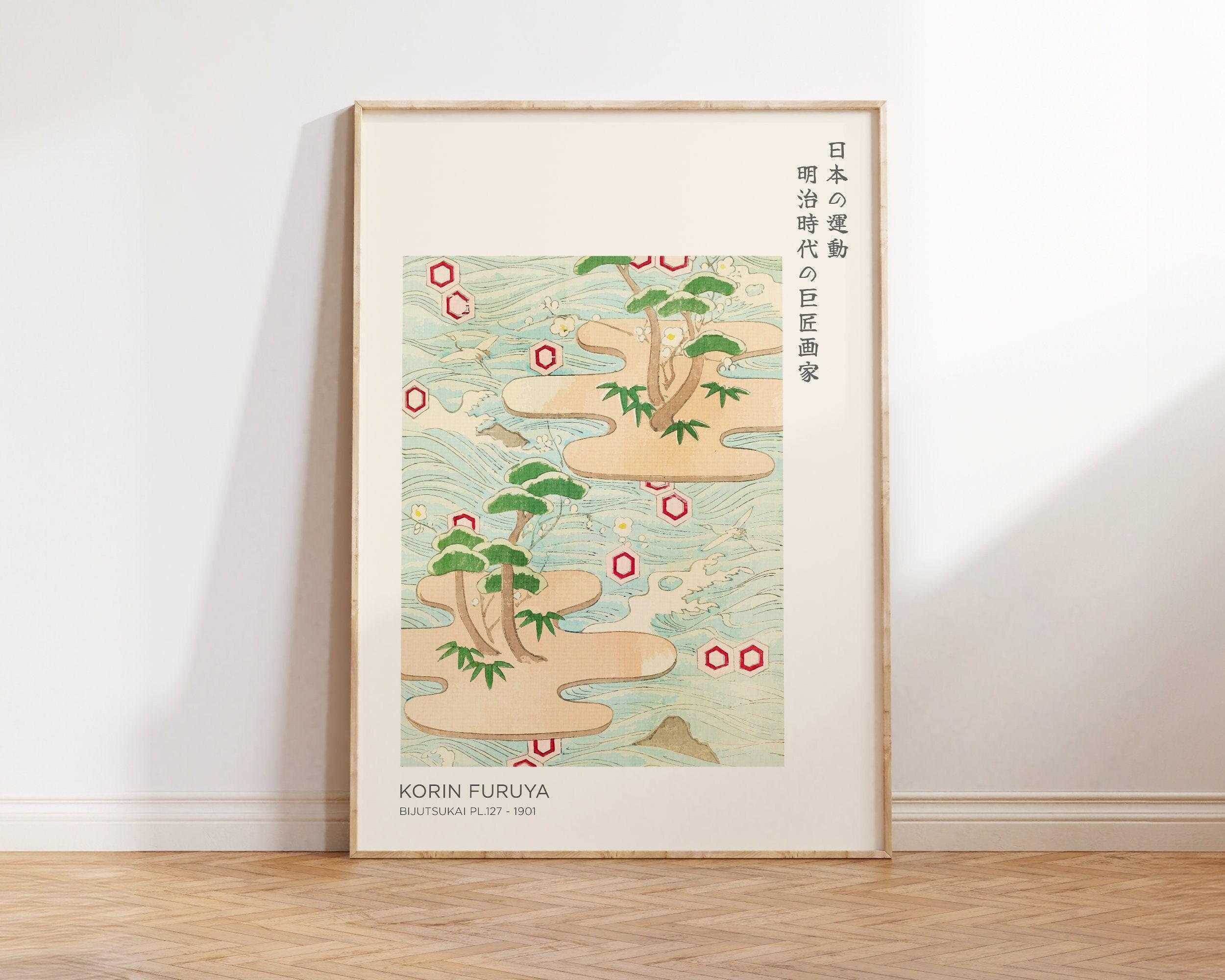 3피스 일본 자연 벽 장식, 빈티지 꽃무늬 산 풍경 목 - Home Decor Japandi 리뷰 및 가격