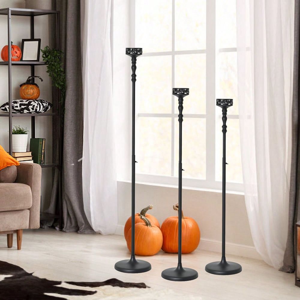 조절 가능한 금속 테이퍼 캔들 홀더, 빈티지 블랙 플로 - Flooring Home Decor 리뷰 및 가격