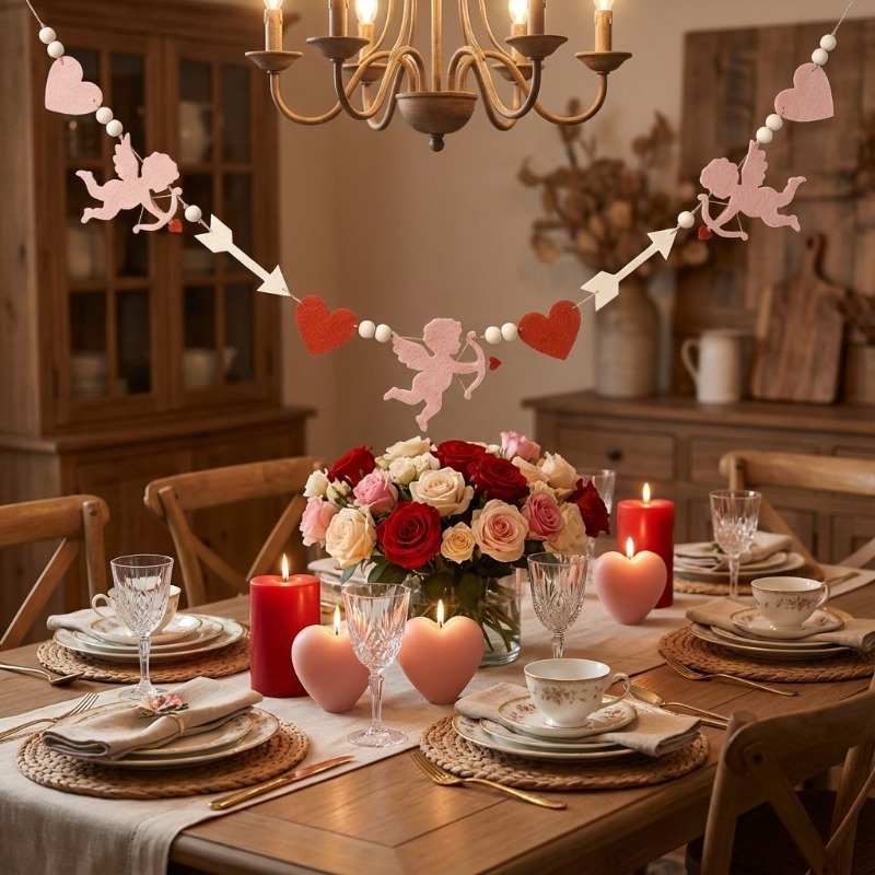 2026년 신상 레드 핑크 하트 펠트 가랜드 발렌타인데 - Home Decor Garland 리뷰 및 가격