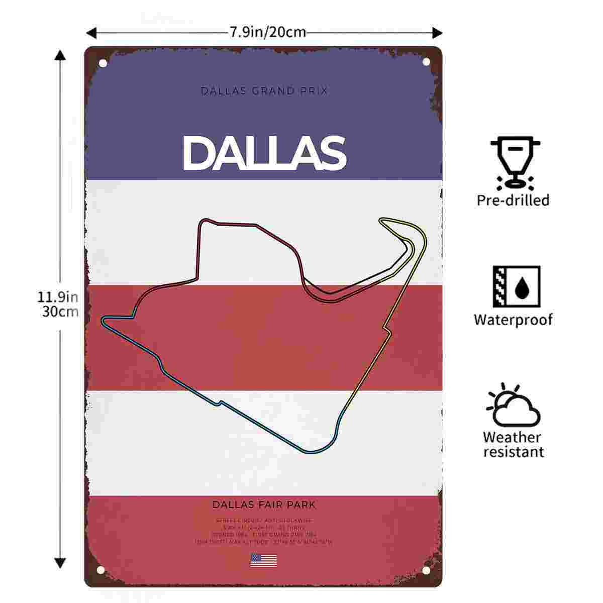 2D 플랫 1개입 달라스 그랑프리 서킷 빈티지 레이싱  - Home Decor Dallas 리뷰 및 가격