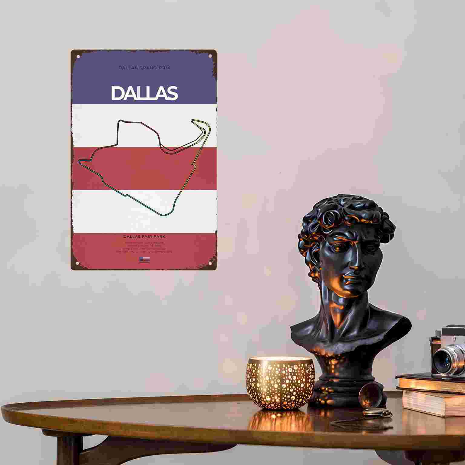 2D 플랫 1개입 달라스 그랑프리 서킷 빈티지 레이싱  - Home Decor Dallas 리뷰 및 가격