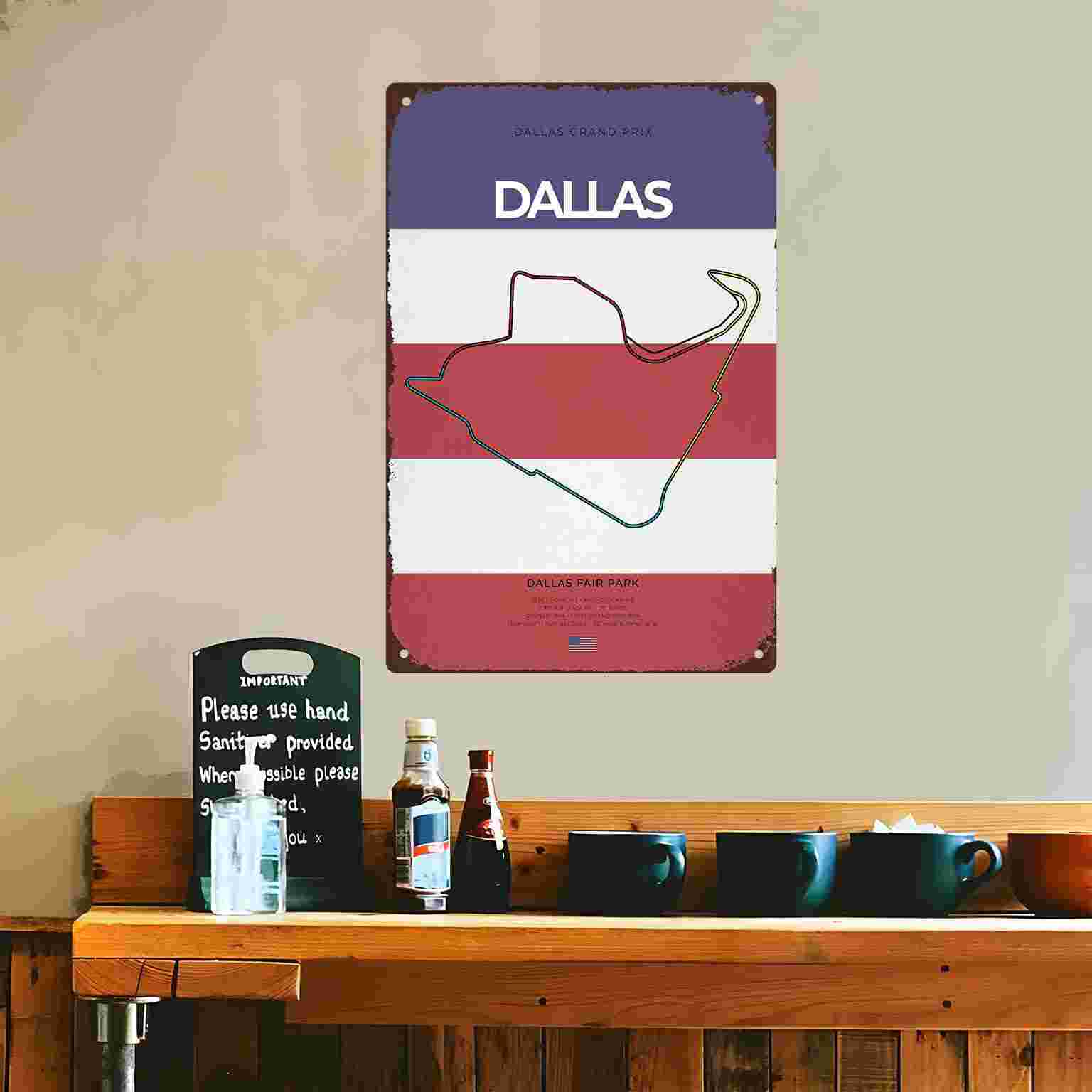 2D 플랫 1개입 달라스 그랑프리 서킷 빈티지 레이싱  - Home Decor Dallas 리뷰 및 가격