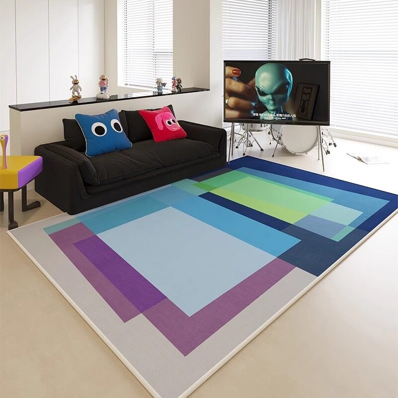 추상적인 컬러 블록 프린트 거실 카펫 홈 대형 면적 커 - Home Decor Ig 리뷰 및 가격