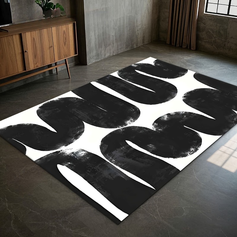 모던 미니멀리스트 거실 러그 블랙 라인 아트 디자인 솔 - Home Decor Ig 리뷰 및 가격