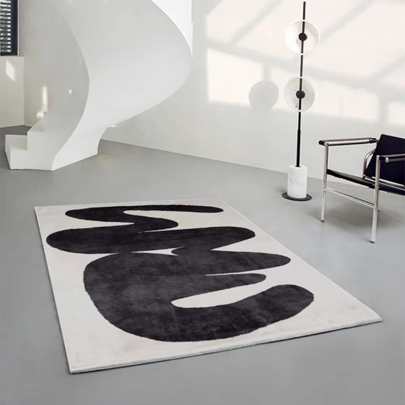 모던 미니멀리스트 거실 러그 블랙 라인 아트 디자인 솔 - Home Decor Ig 리뷰 및 가격