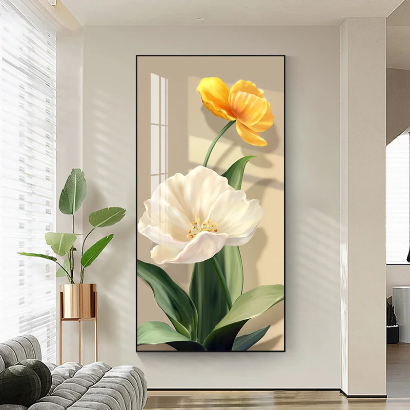 북유럽 빈티지 벽 예술 세련된 흰색 노란색 꽃 해바라기 - Home Decor Yellow 리뷰 및 가격