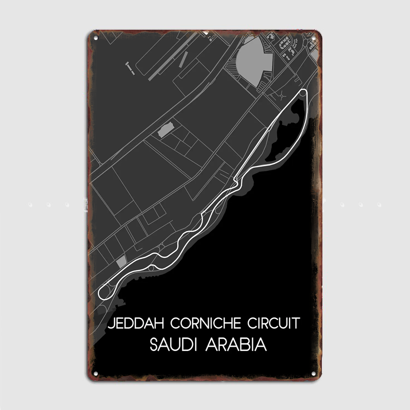 제다 코니쉬 서킷 포스터 금속 맞춤형 간판 실내 장식  - Home Decor Jeddah 리뷰 및 가격