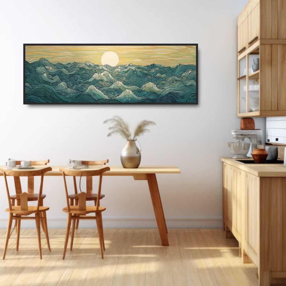 일본 우키요에 문 웨이브 캔버스 프린트 포스터 재팬디  - Home Decor Japandi 리뷰 및 가격