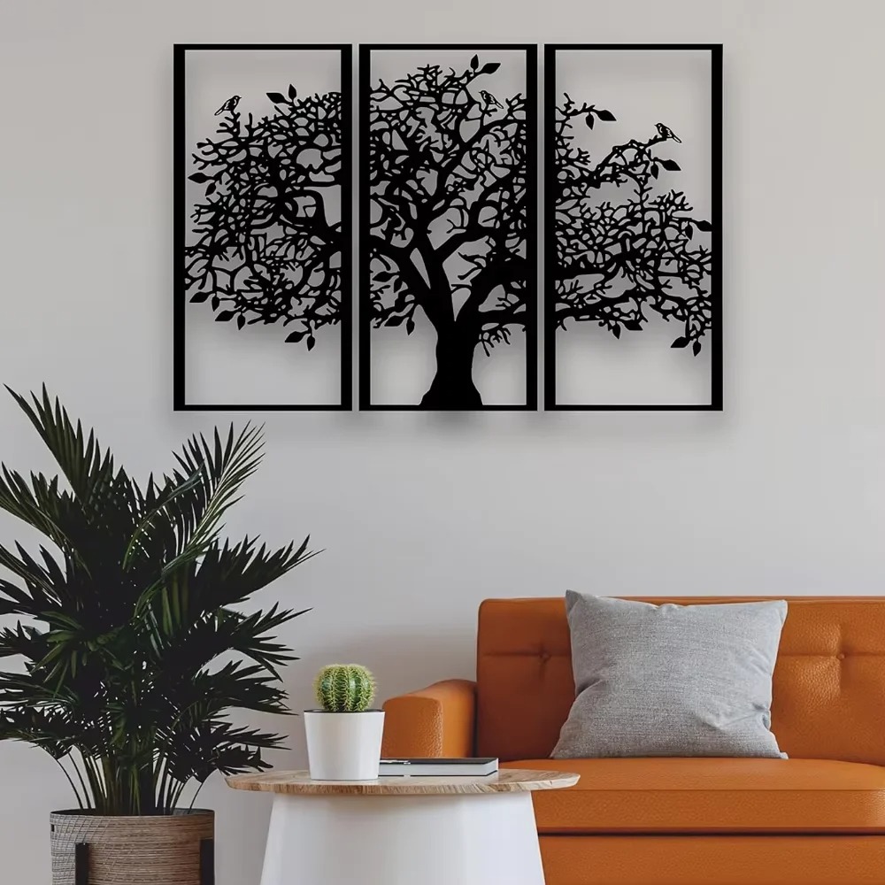 3개 가족 나무 금속 벽 장식 – 생명의 나무 철 예술 - Home Decor Etsy 리뷰 및 가격