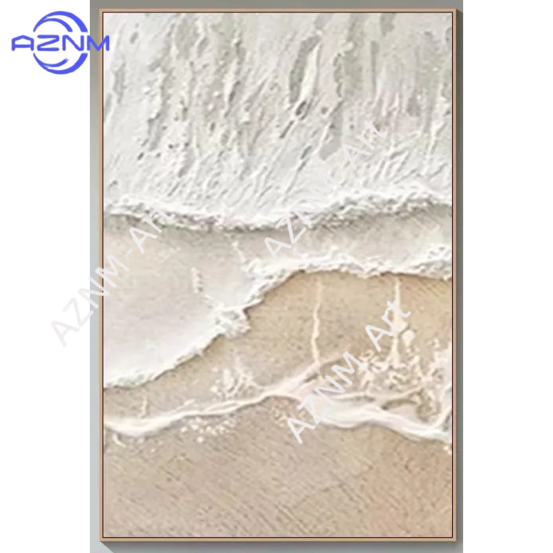 1/3개 텍스처드 베이지 코스탈 월 아트 비치 웨이브  - Home Decor Japandi 리뷰 및 가격