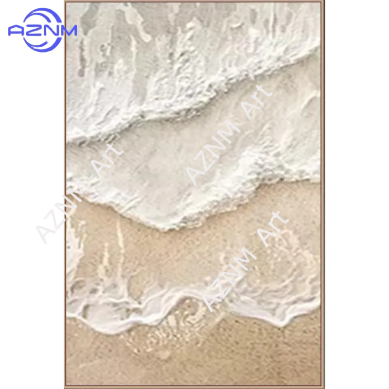 1/3개 텍스처드 베이지 코스탈 월 아트 비치 웨이브  - Home Decor Japandi 리뷰 및 가격