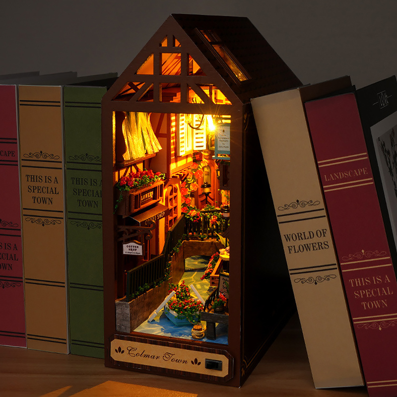 DIY 북 누크 키트 LED 조명이 있는 나무 미니 인 - Home Decor Catalog 리뷰 및 가격