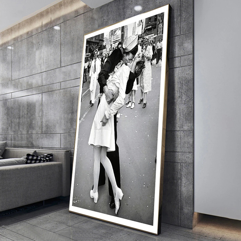 흑백 승리 키스 빈티지 아트 포스터, 뉴욕 캔버스 회화 - Victory Home Decor 리뷰 및 가격
