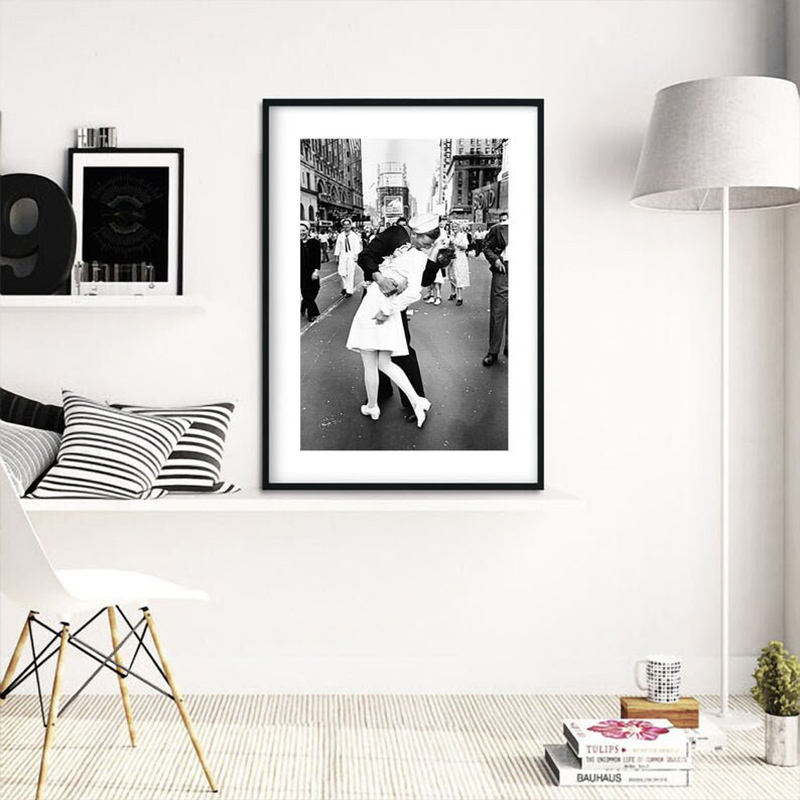 흑백 승리 키스 빈티지 아트 포스터, 뉴욕 캔버스 회화 - Victory Home Decor 리뷰 및 가격