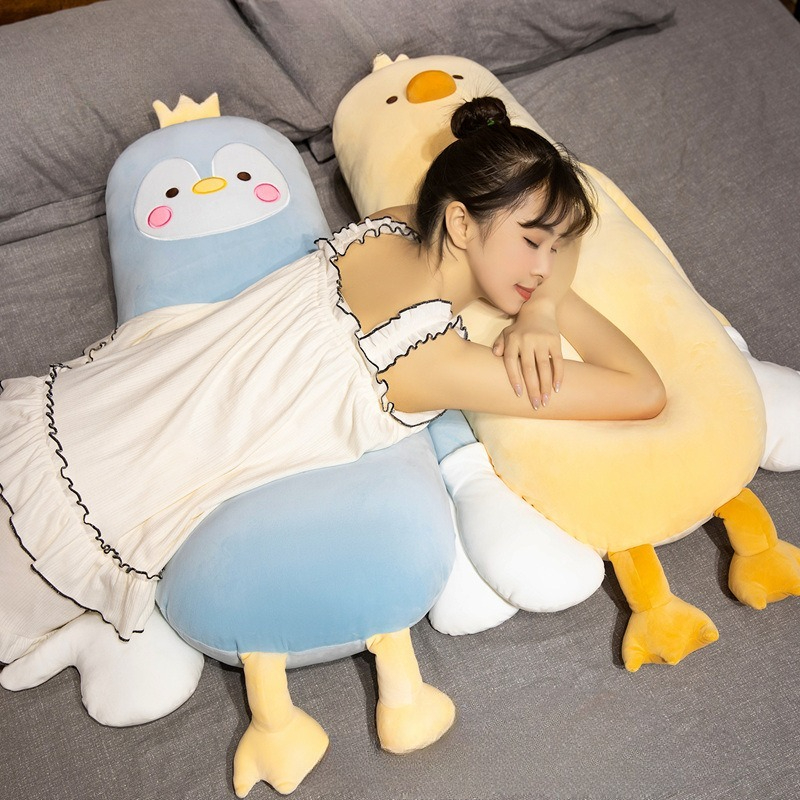 만화처럼 귀여운 작은 노란색 닭 펭귄 플러시 롱 베개  - Home Decor Yellow 리뷰 및 가격