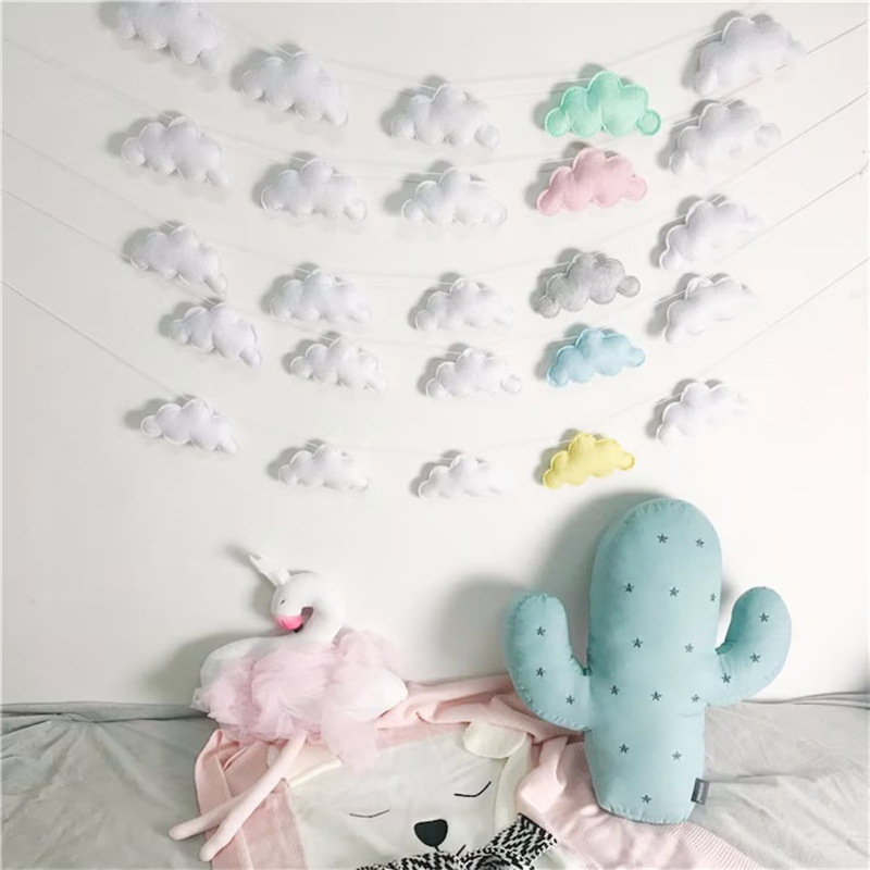 북유럽 펠트 구름 Garlands 문자열 벽 장식 장식 - Home Decor Garland 리뷰 및 가격