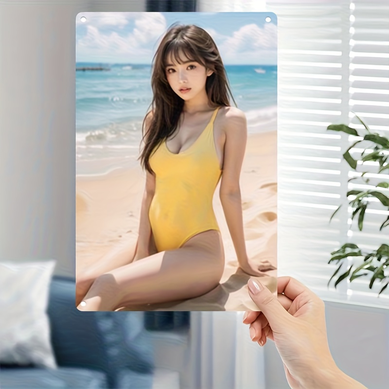 2D 메탈 사인 빈티지 메탈 비치 벽 장식, 노란색 수 - Home Decor Yellow 리뷰 및 가격