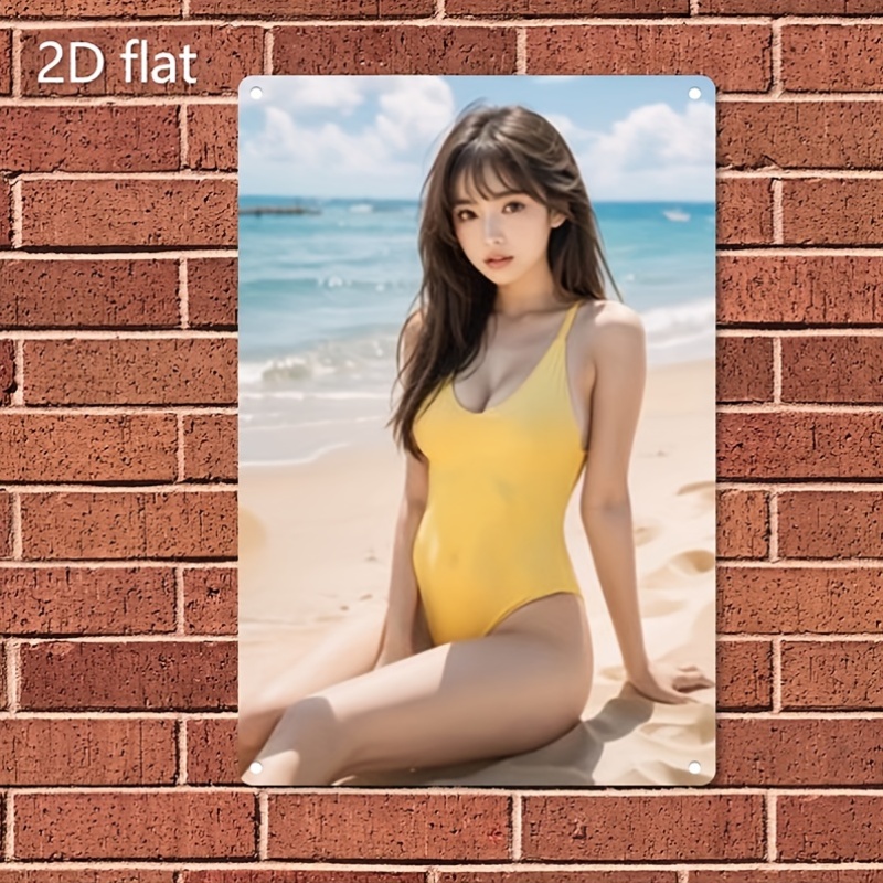 2D 메탈 사인 빈티지 메탈 비치 벽 장식, 노란색 수 - Home Decor Yellow 리뷰 및 가격